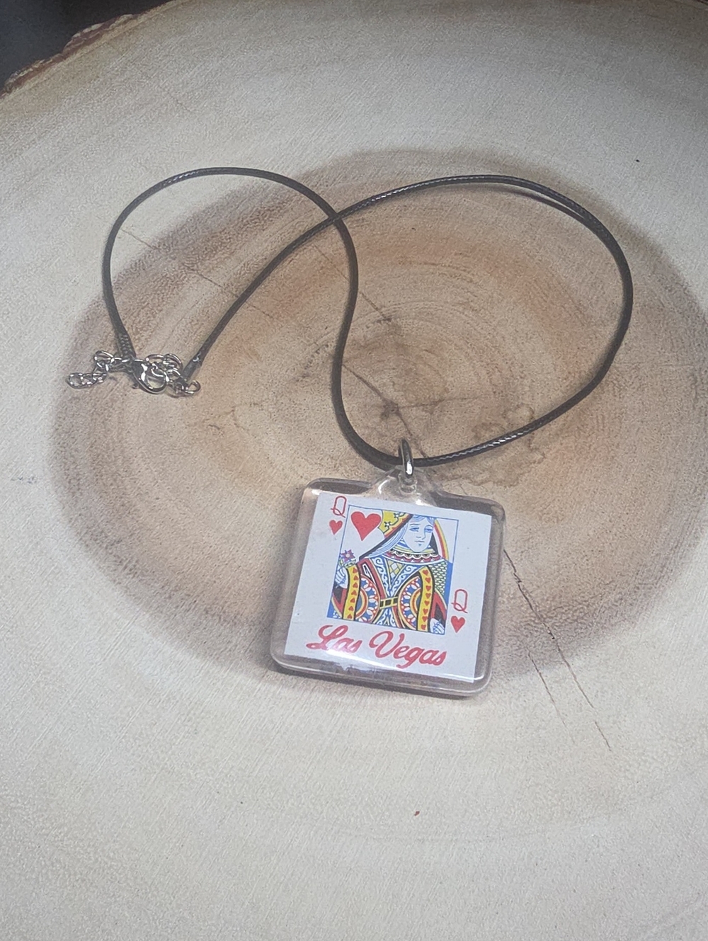 Vintage Las Vegas acrylic souvenir keychain Pendant Necklace